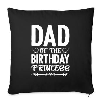 Anniversaire de la petite princesse de papa - Housse de coussin décorative 45 x 45 cm - noir - Devant