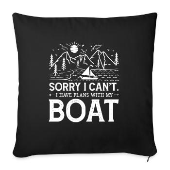Lake Fishing Boats Kayak Canoe Summer Lake House Cabin - Sofa pillowcase 17,3'' x 17,3'' (45 x 45 cm) - black - Front