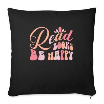 School Open Book Pages Book Read Fröhlich - Sofa pillowcase 17,3'' x 17,3'' (45 x 45 cm) - black - Front