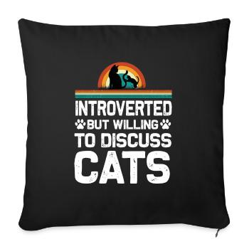 Animal Lovers Introverted Cat Dog Pet - Sofa pillowcase 17,3'' x 17,3'' (45 x 45 cm) - black - Front