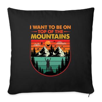 Mountain Hiking Mountaineering hiking mountain Trip - Sofa pillowcase 17,3'' x 17,3'' (45 x 45 cm) - black - Front
