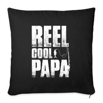 Father Fishing Father's Day Angler Fishing Daddy Fish - Sofa pillowcase 17,3'' x 17,3'' (45 x 45 cm) - black - Front