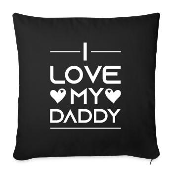 Father's Day Father Daughter Gift Papa Princess - Sofa pillowcase 17,3'' x 17,3'' (45 x 45 cm) - black - Front