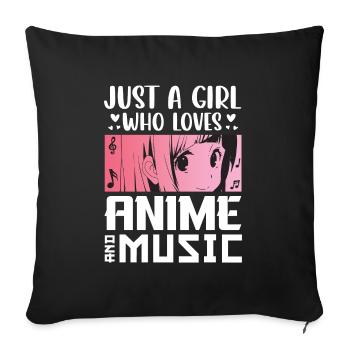 Anime Ramen Sketch Anime Ramen Gift - Sofa pillowcase 17,3'' x 17,3'' (45 x 45 cm) - black - Front