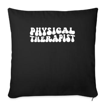 Physiotherapist Gift Back Health - Sofa pillowcase 17,3'' x 17,3'' (45 x 45 cm) - black - Front