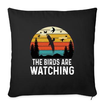 Bird watching Ornithologist Birding Birdwatching - Sofa pillowcase 17,3'' x 17,3'' (45 x 45 cm) - black - Front
