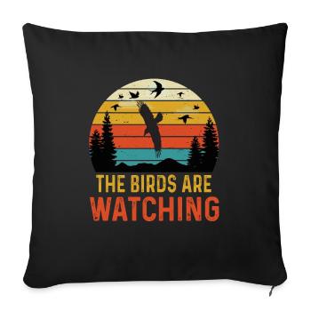 Bird watching Ornithologist Birding Birdwatching - Sofa pillowcase 17,3'' x 17,3'' (45 x 45 cm) - black - Front