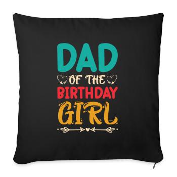 Anniversaire de la petite princesse de papa - Housse de coussin décorative 45 x 45 cm - noir - Devant