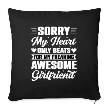 Girlfriend Boyfriend Partner Forgive Couples Couples - Sofa pillowcase 17,3'' x 17,3'' (45 x 45 cm) - black - Front