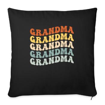 Meilleure grand-mère maman enfants petit-enfant disant cadeau - Housse de coussin décorative 45 x 45 cm - noir - Devant