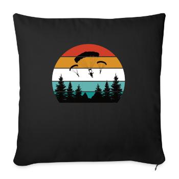 Parapente Parapente Parachute Parachute Para - Housse de coussin décorative 45 x 45 cm - noir - Devant