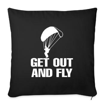Paragliding Paraglider Parachute Parachute Para - Sofa pillowcase 17,3'' x 17,3'' (45 x 45 cm) - black - Front