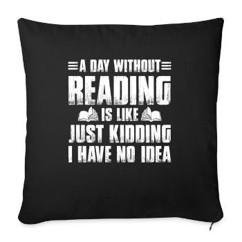 Reading Books - Sofa pillowcase 17,3'' x 17,3'' (45 x 45 cm) - black - Front