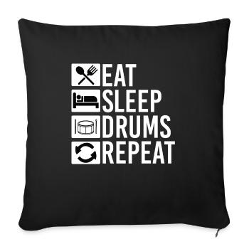 Schlagzeuger Drums Musiker - Sofakissenbezug 45 x 45 cm - Schwarz - Vorne
