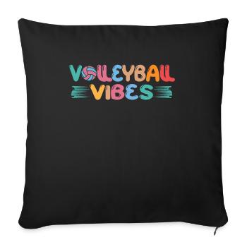 Volleyball Football Servir Joueur de volleyball - Housse de coussin décorative 45 x 45 cm - noir - Devant