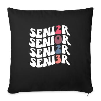 Retraité 2022 Pension de retraite Grand-père Pension Senior - Housse de coussin décorative 45 x 45 cm - noir - Devant