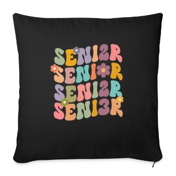 Retraité 2022 Pension de retraite Grand-père Pension Senior - Housse de coussin décorative 45 x 45 cm - noir - Devant