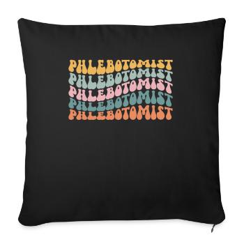 Phlébotomiste Laboratoire Veine Artère Phlébologue - Housse de coussin décorative 45 x 45 cm - noir - Devant