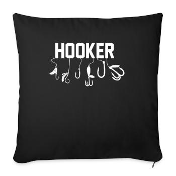Thérapie Pêche Lac Carpe Pêcheur Pêcheur Appât - Housse de coussin décorative 45 x 45 cm - noir - Devant