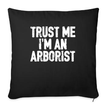 Arboriculteur Arboriculteur Jardinier GalaBau Cadeau - Housse de coussin décorative 45 x 45 cm - noir - Devant