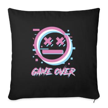 Game Over Lettrage Rétro - Housse de coussin décorative 45 x 45 cm - noir - Devant