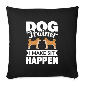 Dog trainer on dog place in dog training - Sofa pillowcase 17,3'' x 17,3'' (45 x 45 cm) - black - Front