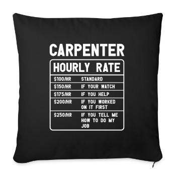Charpentier - Housse de coussin décorative 45 x 45 cm - noir - Devant