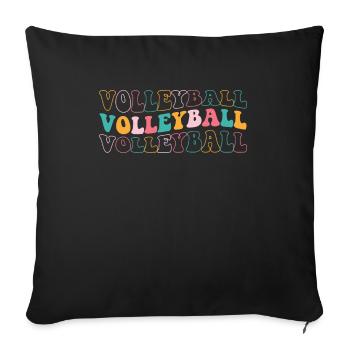 Volley-ball Volley Servir Joueur de volleyball - Housse de coussin décorative 45 x 45 cm - noir - Devant