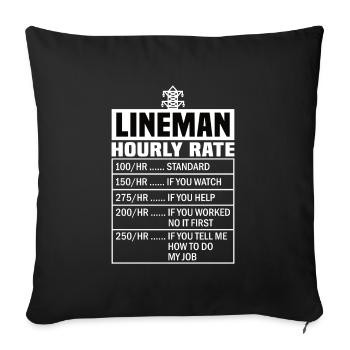 Line Fitter Electrician Overhead Line Electrician - Sofa pillowcase 17,3'' x 17,3'' (45 x 45 cm) - black - Front