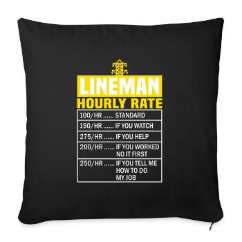 Line Fitter Electrician Overhead Line Electrician - Sofa pillowcase 17,3'' x 17,3'' (45 x 45 cm) - black - Front