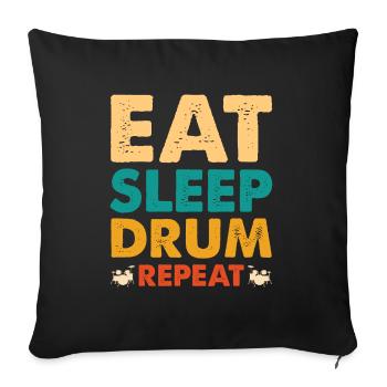 Batteurs Tambours Musiciens - Housse de coussin décorative 45 x 45 cm - noir - Devant