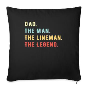 Line Fitter Electrician Overhead Line Father Papa - Sofa pillowcase 17,3'' x 17,3'' (45 x 45 cm) - black - Front