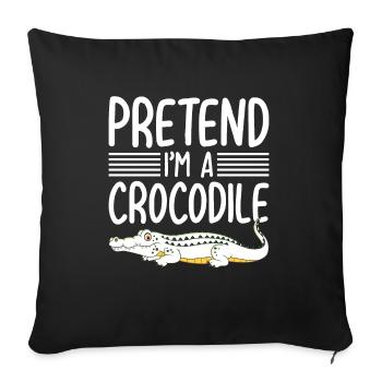 Crocodile Saying Reptile Lizard Zoo - Sofa pillowcase 17,3'' x 17,3'' (45 x 45 cm) - black - Front