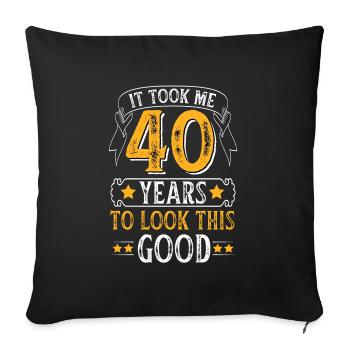 40 birthday year of birth 40th birthday child - Sofa pillowcase 17,3'' x 17,3'' (45 x 45 cm) - black - Front
