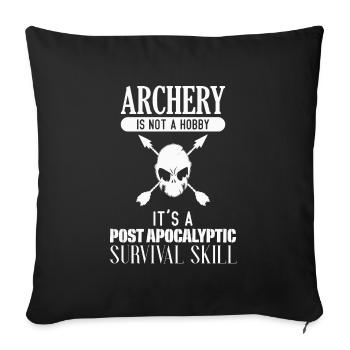 Archery - Bow Hunter Design Archery Arrow - Sofa pillowcase 17,3'' x 17,3'' (45 x 45 cm) - black - Front