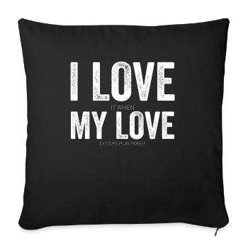 Poker Wife Married Poker Chips Card Play - Sofa pillowcase 17,3'' x 17,3'' (45 x 45 cm) - black - Front