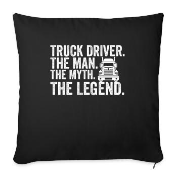 Chauffeur de camion Chauffeur de camion Diesel - Housse de coussin décorative 45 x 45 cm - noir - Devant