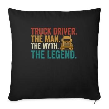 Chauffeur de camion Chauffeur de camion Diesel - Housse de coussin décorative 45 x 45 cm - noir - Devant