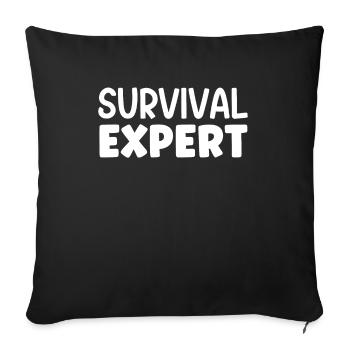 Survival Expert Training Survival Nature Wilderness - Sofa pillowcase 17,3'' x 17,3'' (45 x 45 cm) - black - Front