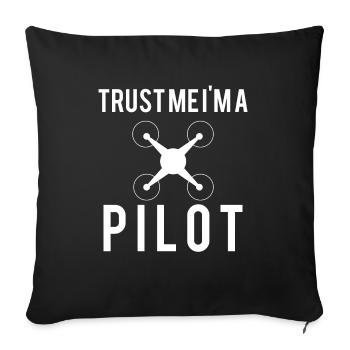 Drone Drone Pilot Drone Operator Quadcopter - Sofa pillowcase 17,3'' x 17,3'' (45 x 45 cm) - black - Front