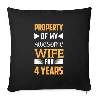 4 years married 4th wedding anniversary - Sofa pillowcase 17,3'' x 17,3'' (45 x 45 cm) - black - Front
