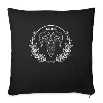 Zodiac Sign Aries Space Astrology Stars - Sofa pillowcase 17,3'' x 17,3'' (45 x 45 cm) - black - Front