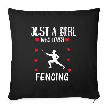 Fencer Fencer ParierStange Girls Sport Hobby - Sofa pillowcase 17,3'' x 17,3'' (45 x 45 cm) - black - Front