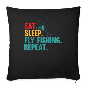 Fly Fishing Fishing Fishermen Sport fishermen Fly - Sofa pillowcase 17,3'' x 17,3'' (45 x 45 cm) - black - Front