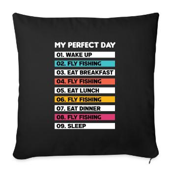 Fly Fishing Fishing Fishermen Sport fishermen Fly - Sofa pillowcase 17,3'' x 17,3'' (45 x 45 cm) - black - Front