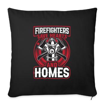 Pompiers Pompiers Pompier Cadeau Pompier - Housse de coussin décorative 45 x 45 cm - noir - Devant