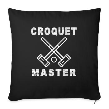 Croquet Crocket Krocket Holzhammer Schläger - Sofakissenbezug 45 x 45 cm - Schwarz - Vorne
