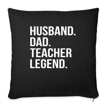 Father Teacher Father's Day Learning Husband Dad School - Sofa pillowcase 17,3'' x 17,3'' (45 x 45 cm) - black - Front