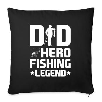 Father Fishing Father's Day Angler Fishing Daddy Fish - Sofa pillowcase 17,3'' x 17,3'' (45 x 45 cm) - black - Front