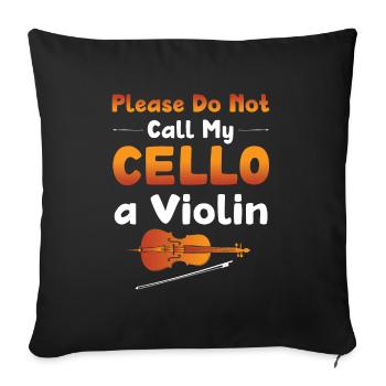 Cello Instrument Orchestra Classical Music School - Sofa pillowcase 17,3'' x 17,3'' (45 x 45 cm) - black - Front